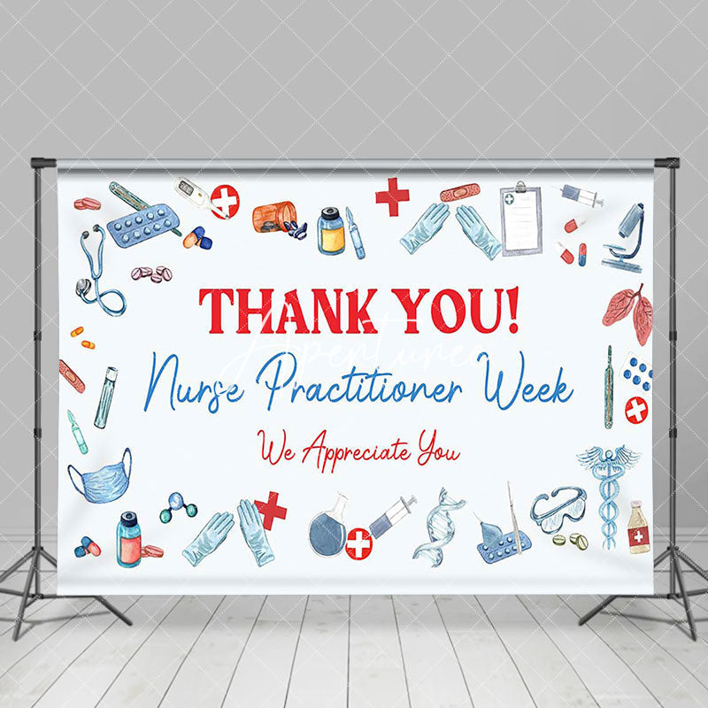 Aperturee - Aperturee White Nurse Practitioner Week Thank You Backdrop