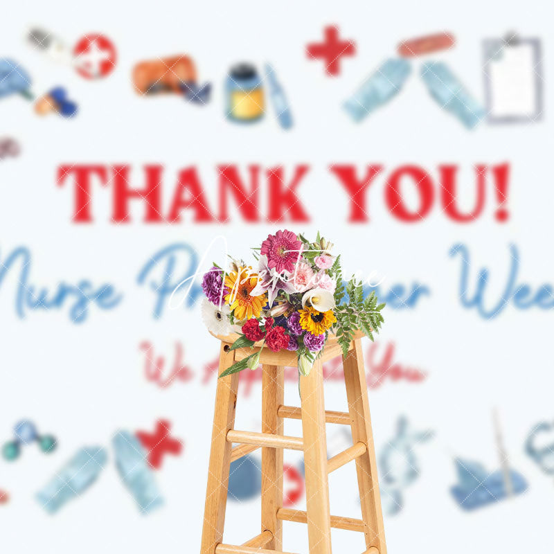 Aperturee - Aperturee White Nurse Practitioner Week Thank You Backdrop