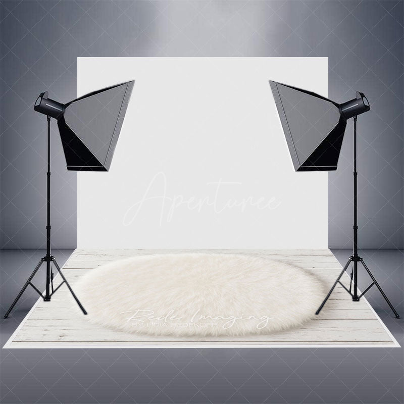 Aperturee - Aperturee White Oval Wool Carpet Rubber Floor Mat For Photo