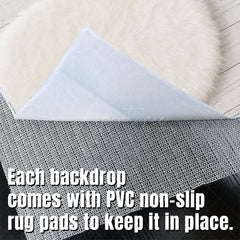 Aperturee - Aperturee White Oval Wool Rug Fabric Floor Backdrop For Photo