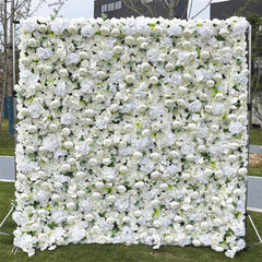 Aperturee - Aperturee White Peony Artificial Flower Wall Wedding Decor