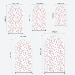 Aperturee - Aperturee White Pink Floral Leaves Bird Birthday Arch Backdrop