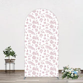 Aperturee - Aperturee White Pink Floral Leaves Bird Birthday Arch Backdrop