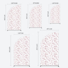 Aperturee - Aperturee White Pink Floral Leaves Bird Birthday Half Moon Arch Backdrop