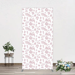 Aperturee - Aperturee White Pink Floral Leaves Bird Birthday Rectangle Backdrop