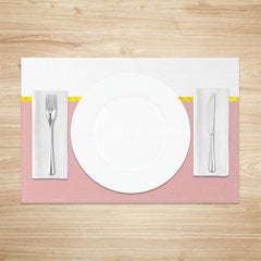 Aperturee - Aperturee White Pink Gold Glitter Dining Set Of 4 Placemats