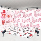 Aperturee - Aperturee White Pink Love Valentines Day Room Set Backdrop