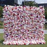 Aperturee - Aperturee White Pink Purple Elegant Flower Wall For Wedding