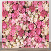 Aperturee - Aperturee White Pink Rose Fabric Backdrop Cover for Birthday