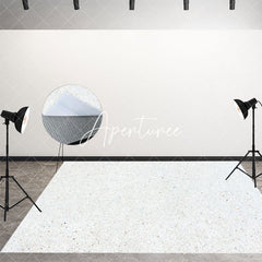 Aperturee - Aperturee White Quartz Stone Pattern Fabric Floor Backdrop