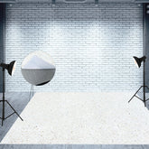 Aperturee - Aperturee White Quartz Stone Pattern Fabric Floor Backdrop