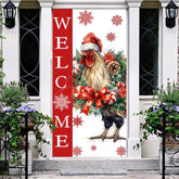 Aperturee Aperturee White Red Snowy Big Cock Xmas Welcome Door Cover