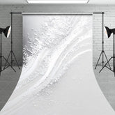 Aperturee - Aperturee White Silver Glitter Abstract Sweep Backdrop Elegant Textured Photography Studio and Event Background
