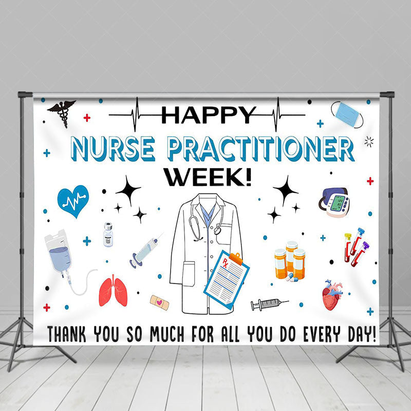 Aperturee - Aperturee White Simple Happy Nurse Practitioner Week Backdrop