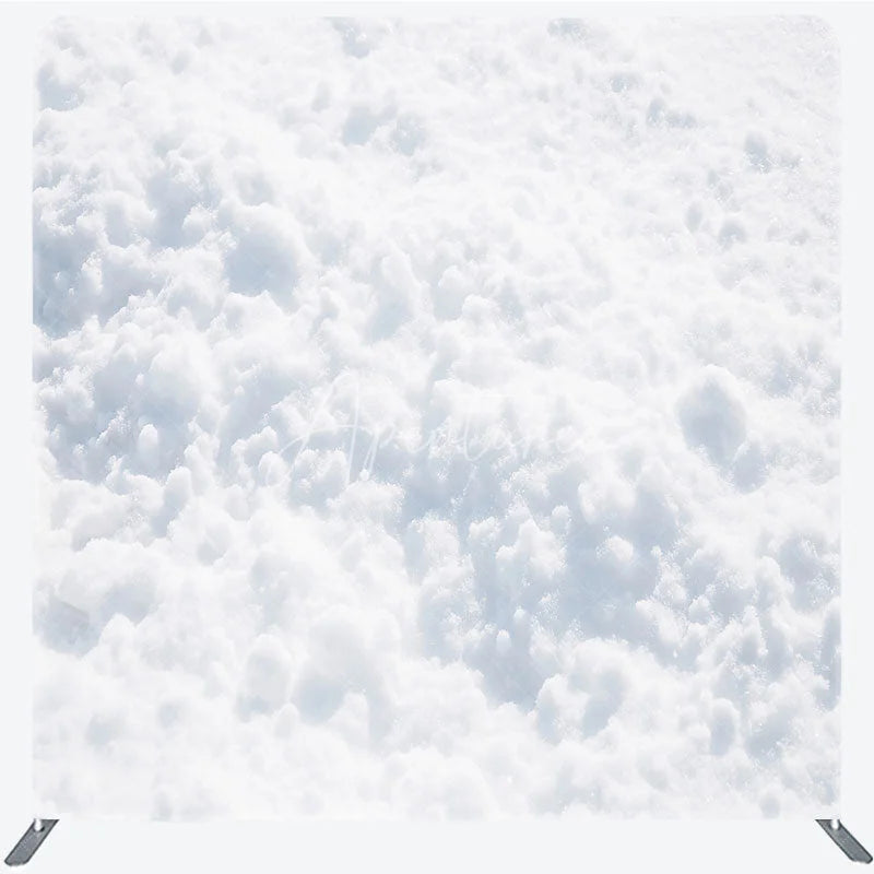 Aperturee - Aperturee White Snow Texture Tension Fabric Backdrop Frozen Ground Winter Background Pure Snowfield Decoration