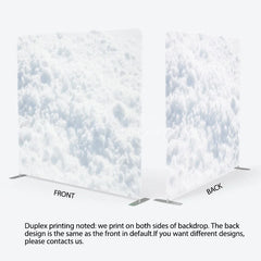 Aperturee - Aperturee White Snow Texture Tension Fabric Backdrop Frozen Ground Winter Background Pure Snowfield Decoration