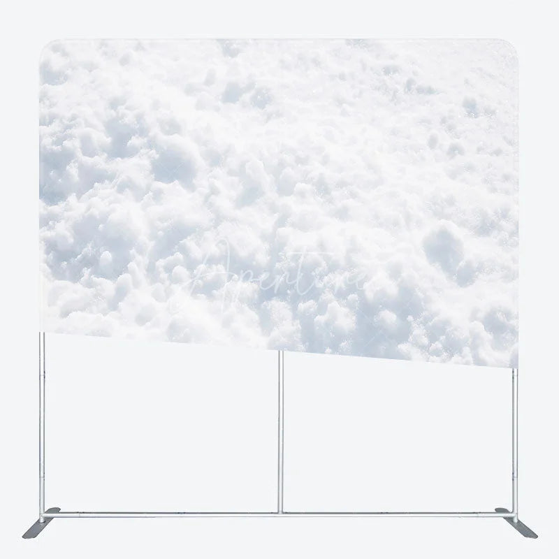 Aperturee - Aperturee White Snow Texture Tension Fabric Backdrop Frozen Ground Winter Background Pure Snowfield Decoration