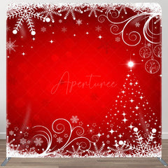 Aperturee - Aperturee White Snowflake Red Bokeh Happy Christmas Backdrop