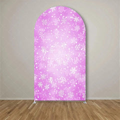 Aperturee - Aperturee White Snowflake Winter Party Arch Frosted Christmas Holiday Backdrop Seasonal Photo Booth Decor