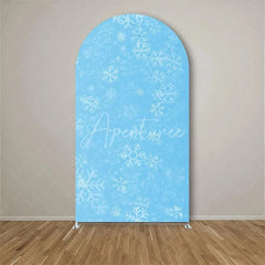 Aperturee - Aperturee White Snowflake Winter Party Arch Frosted Christmas Holiday Backdrop Seasonal Photo Booth Decor