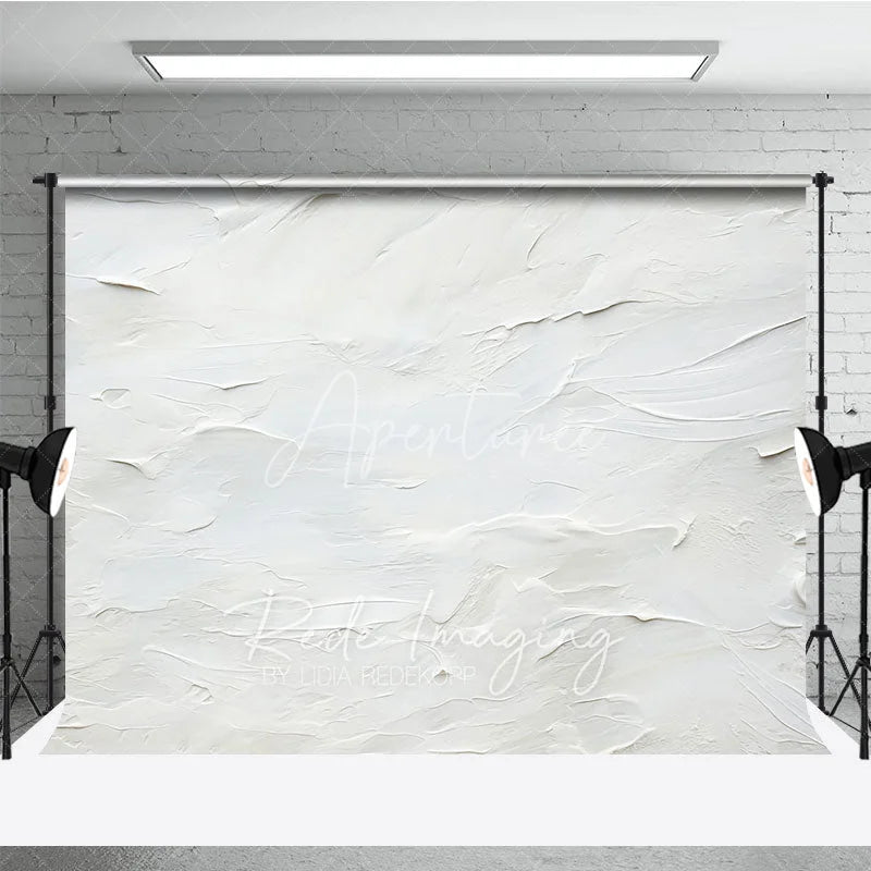 Aperturee - Aperturee White Textured Abstract Fine Art Backdrop Impasto Oil Painting Style Photography Background