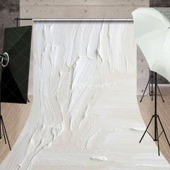 Aperturee - Aperturee White Textured Abstract Paint Stroke Sweep Backdrop Elegant Modern Minimalist Studio Prop