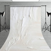 Aperturee - Aperturee White Textured Abstract Paint Stroke Sweep Backdrop Elegant Modern Minimalist Studio Prop