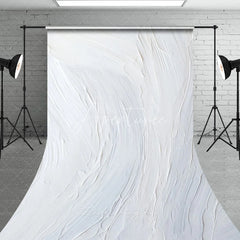 Aperturee - Aperturee White Textured Sweep Backdrop with Abstract Brush Strokes Elegant Minimalist Photography Studio Prop