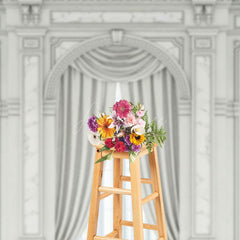 Aperturee - Aperturee White Toned Auditorium Wedding Photography Backdrop