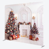 Aperturee - Aperturee White Wall Pine Tree Gifts Pillow Cover Backdrop