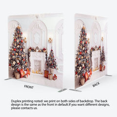 Aperturee - Aperturee White Wall Pine Tree Gifts Pillow Cover Backdrop