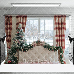 Aperturee - Aperturee White Wall Window Scene Christmas Room Set Backdrop