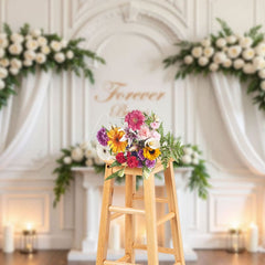 Aperturee - Aperturee White Wedding Floral Candles Sweet Holy Backdrop