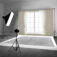 Aperturee - Aperturee White Window Sheer Curtains Backdrop Bright Natural Light Photography Studio Prop for Portraits