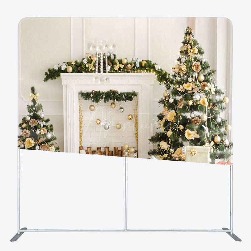 Aperturee - Aperturee White Winter Kitchen Double-Sided Square Backdrop