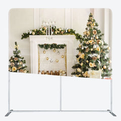 Aperturee - Aperturee White Winter Kitchen Double-Sided Square Backdrop