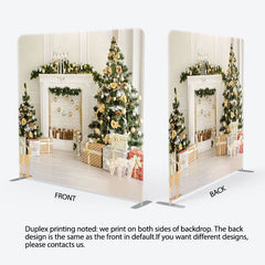 Aperturee - Aperturee White Winter Kitchen Double-Sided Square Backdrop