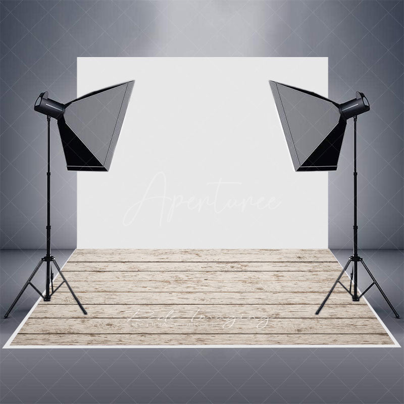 Aperturee - Aperturee White Wood Retro Mottled Rubber Floor Mat For Photo