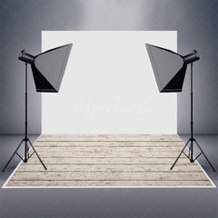 Aperturee - Aperturee White Wood Retro Mottled Rubber Floor Mat For Photo