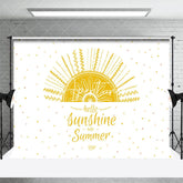 Aperturee - Aperturee White Yellow Sunshine Hello Summer Party Backdrop