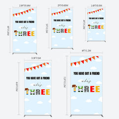 Aperturee - Aperturee Whos Three Blue Sky Toy Happy Birthday Rectangle Backdrop