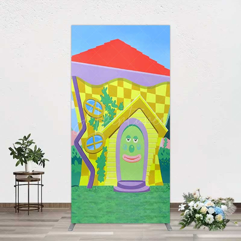 Aperturee Aperturee Wiggle House Cartoon Kids Birthday Rectangle Backdrop