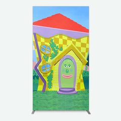 Aperturee Aperturee Wiggle House Cartoon Kids Birthday Rectangle Backdrop