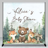 Aperturee - Aperturee Wild Adventure Animals Custom Baby Shower Backdrop