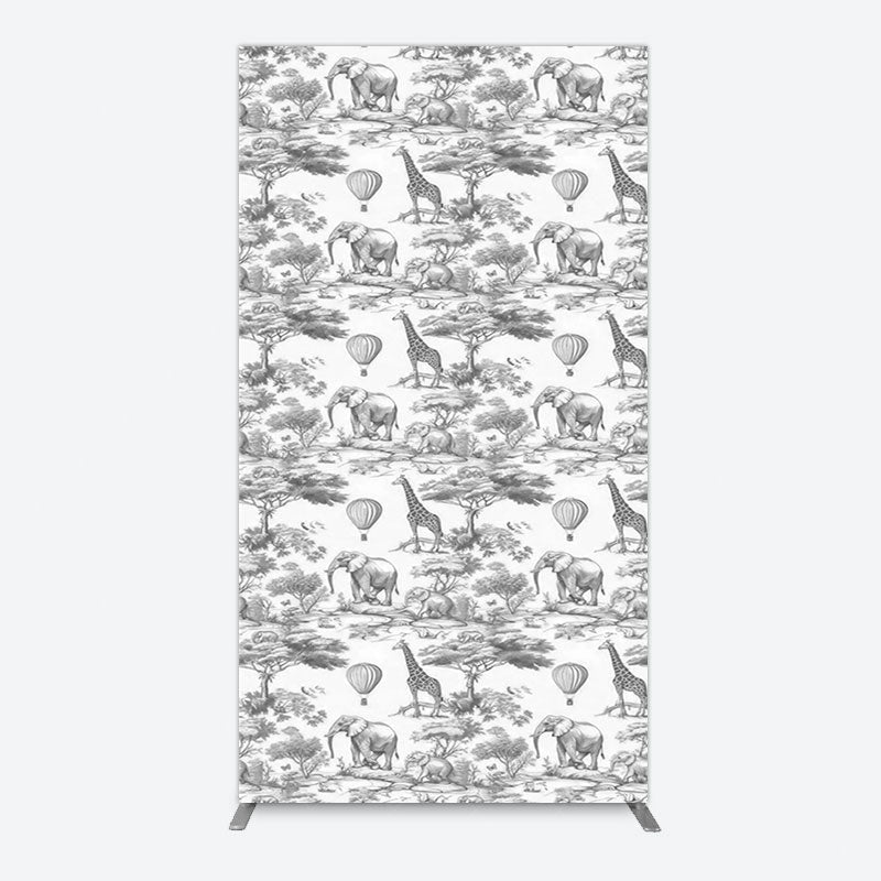 Aperturee - Aperturee Wild Animals Forest Happy Birthday Rectangle Backdrop