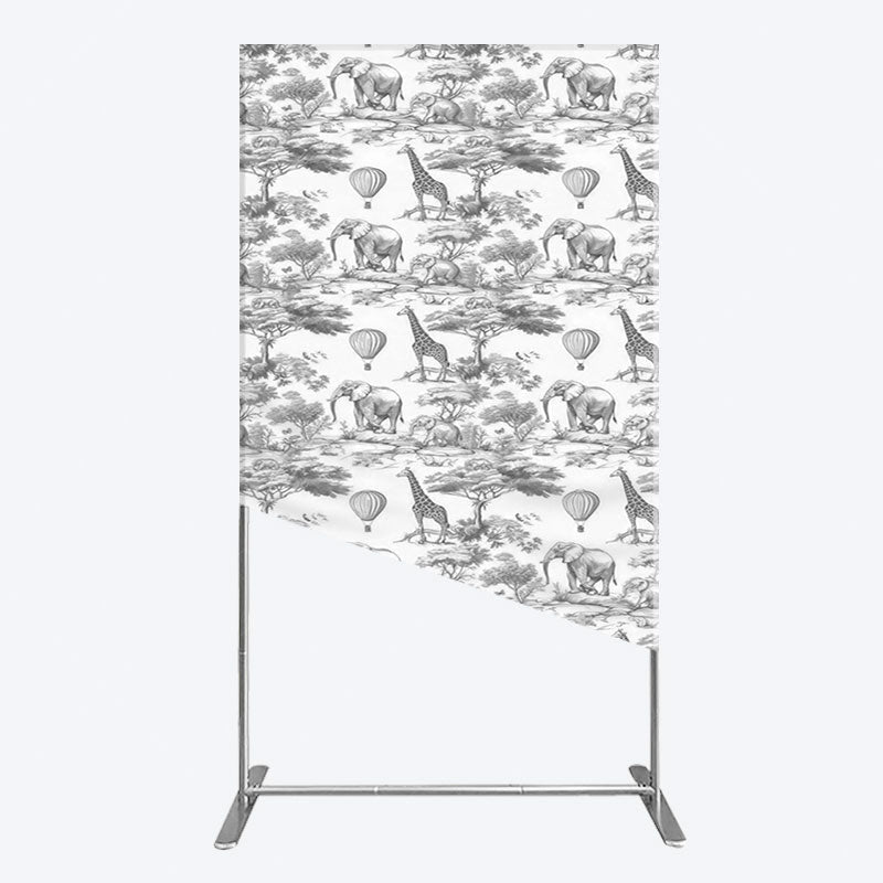 Aperturee - Aperturee Wild Animals Forest Happy Birthday Rectangle Backdrop