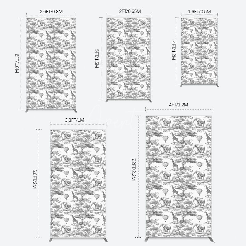 Aperturee - Aperturee Wild Animals Forest Happy Birthday Rectangle Backdrop