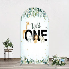 Aperturee - Aperturee Wild One Arch Backdrop Safari Jungle Animals First Birthday Party Cover Decor
