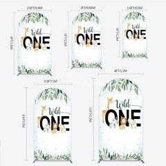 Aperturee - Aperturee Wild One Arch Backdrop Safari Jungle Animals First Birthday Party Cover Decor