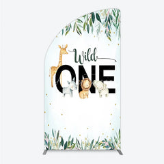 Aperturee - Aperturee Wild One Half Moon Arch Backdrop Safari Jungle Animals First Birthday Party Cover Decor